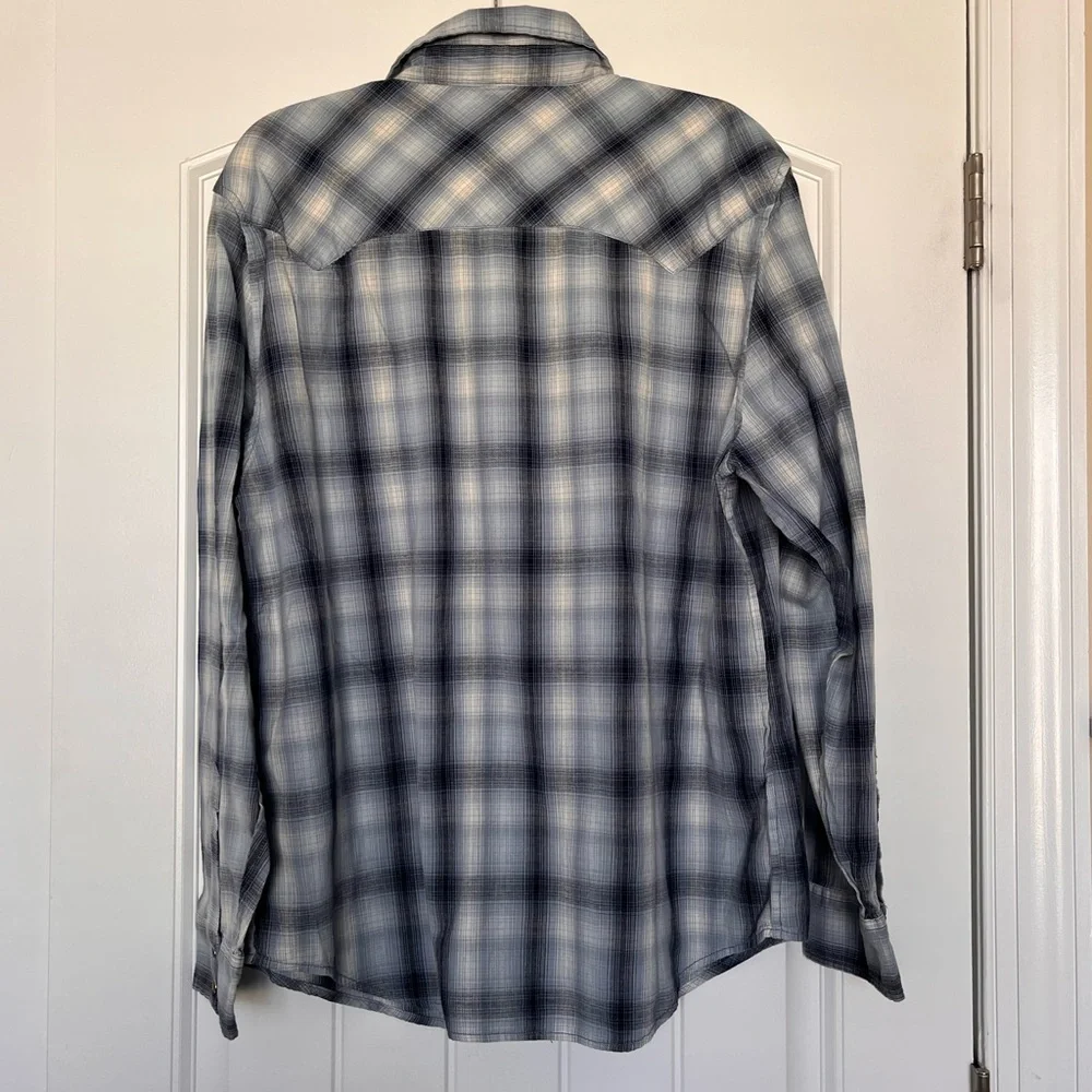 Levi's Men's Blue Plaid‎ Button-Up Western Shirt